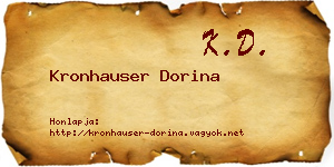 Kronhauser Dorina névjegykártya